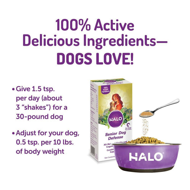 Halo Senior Dog Defense Supplement Powder for Dogs