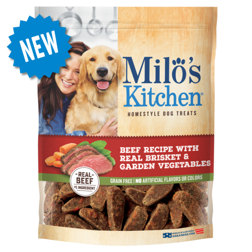 Milo's Kitchen Grain Free Beef Recipe with Brisket & Garden Vegetables Soft and Chewy Dog Treats