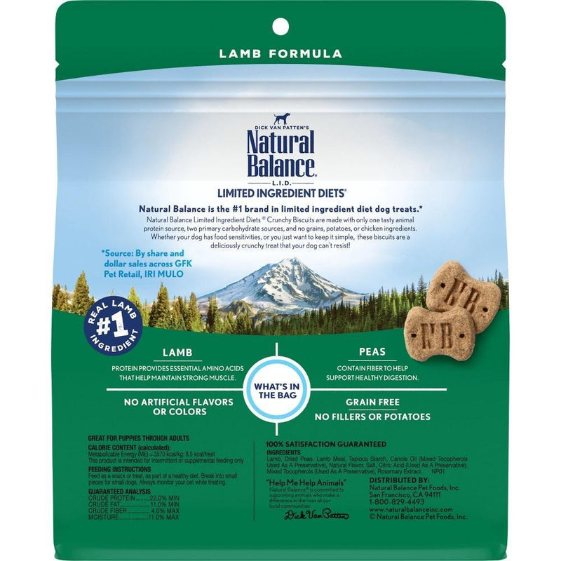 Natural Balance L.I.D. Limited Ingredient Diets Crunchy Biscuits Lamb Formula Dog Treats