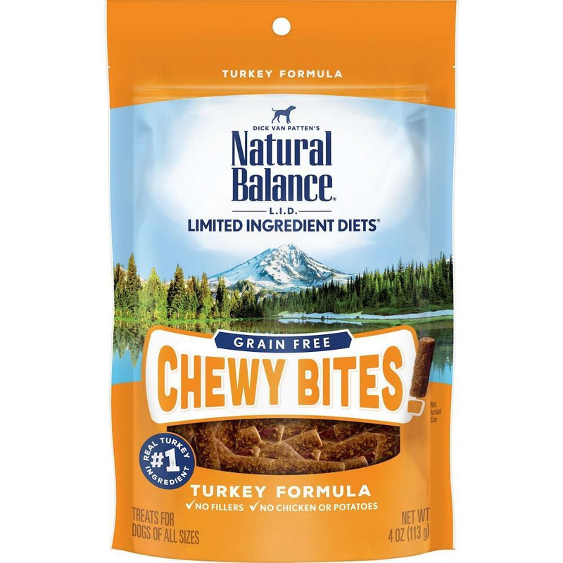 Natural Balance L.I.D. Limited Ingredient Diets Grain Free Chewy Bites Turkey Formula Dog Treats