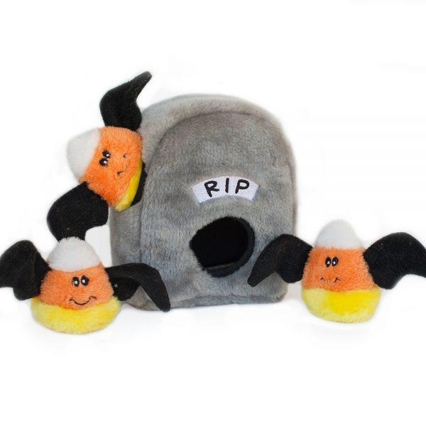 ZippyPaws Halloween Zippy Burrow Spooky Gravestone Hide and Seek Puzzle Dog Toy