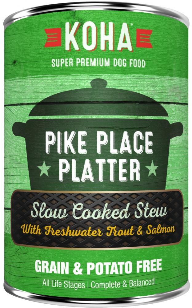 KOHA Grain & Potato Free Pike Place Platter Slow Cooked Stew with Trout & Salmon Canned Dog Food