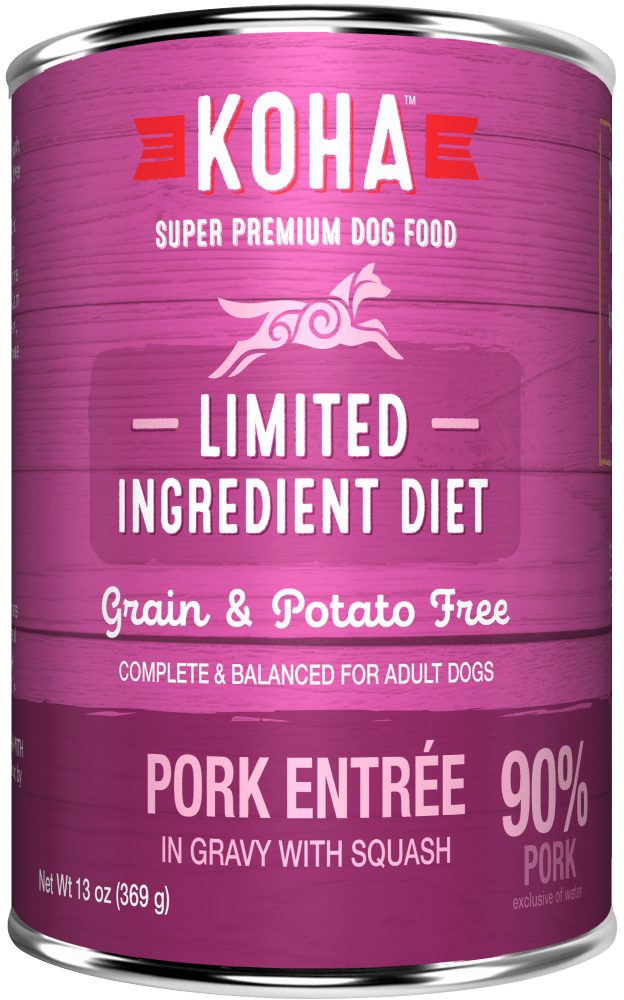 KOHA Grain & Potato Free Limited Ingredient Diet Pork Entree in Gravy with Squash Canned Dog Food