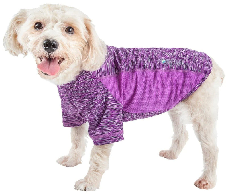 Pet Life Active Warf Speed Sporty Performance Dog T-Shirt in Purple