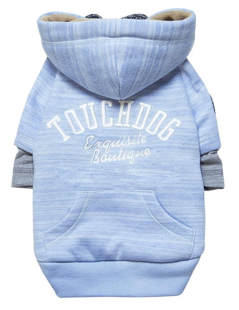 Pet Life Touchdog Hampton Beach Ultra Soft Cotton Blue Dog Hoodie