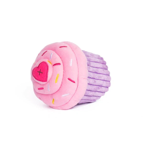 ZippyPaws Pink Cupcake Plush Dog Toy
