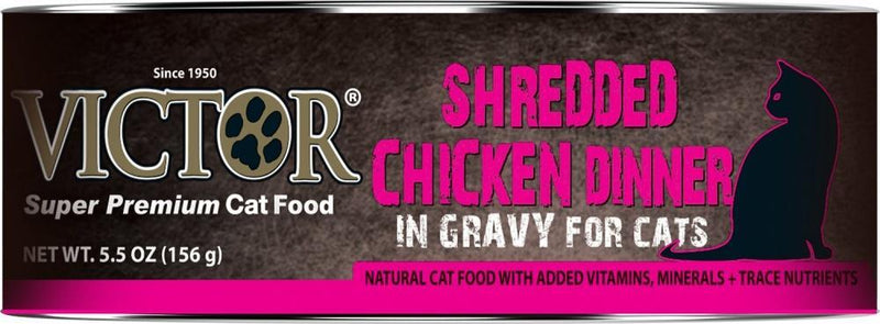 Victor Turkey Shredded Chicken Dinner in Gravy Canned Cat Food