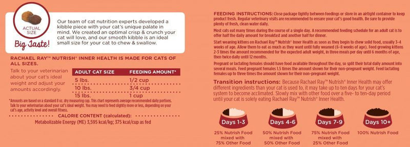 Rachael Ray Nutrish Inner Health Turkey & Salmon with Chickpeas Recipe Dry Cat Food