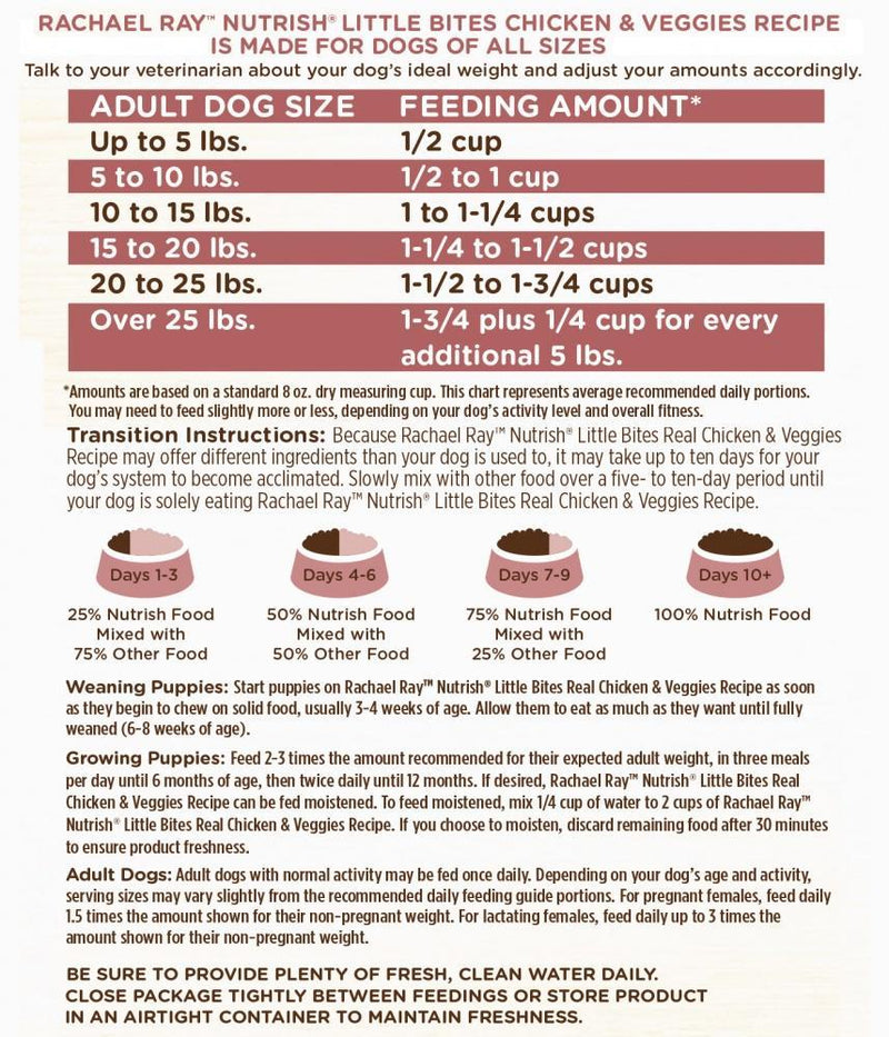 Rachael Ray Nutrish Little Bites Small Breed Chicken & Veggies Recipe Dry Dog Food