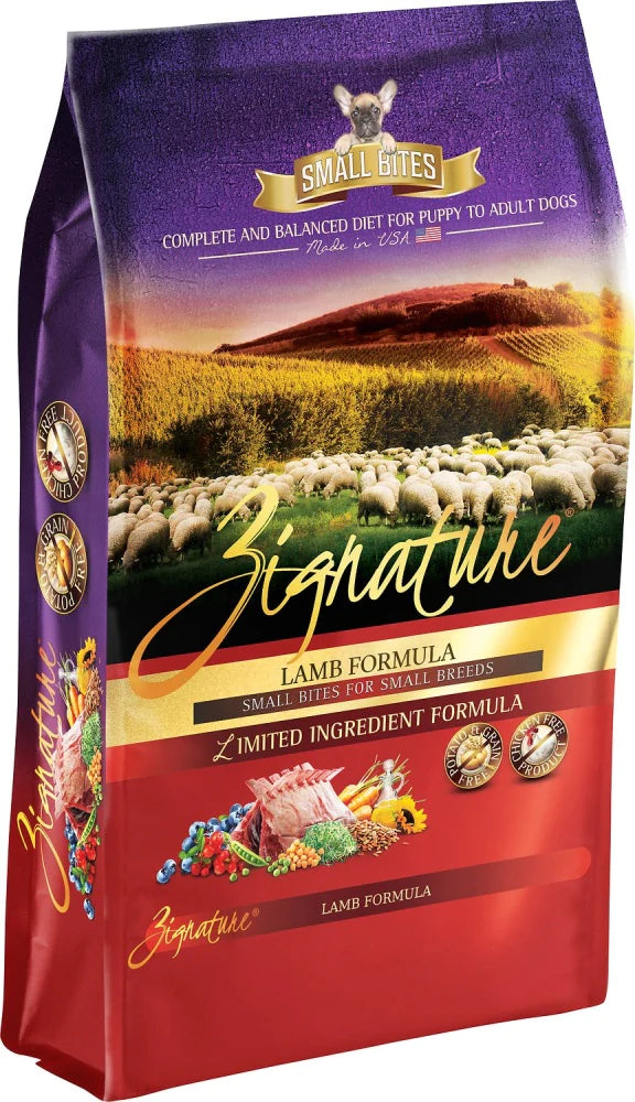 Zignature Small Bites Grain Free Lamb Formula Dry Dog Food