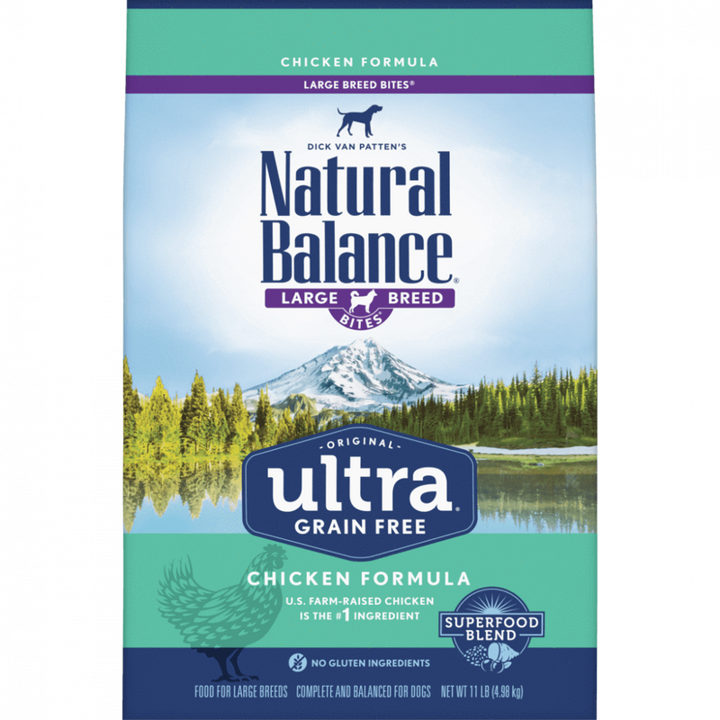 Natural Balance Original Ultra Grain Free Large Breed Bites Chicken Recipe Dry Dog Food