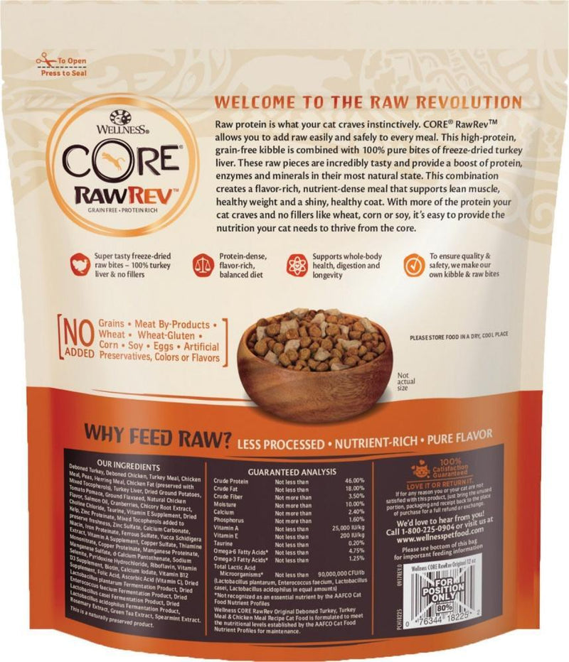 Wellness CORE RawRev Original Deboned Turkey, Turkey Meal, & Chicken Meal Dry Cat Food