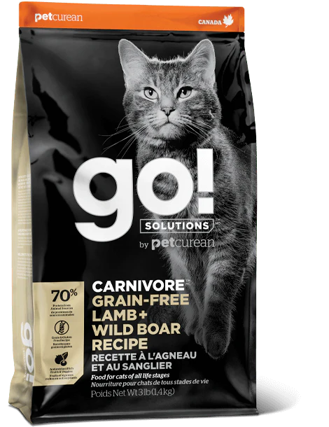 Petcurean GO! Solutions Carnivore Grain Free Lamb & Wild Boar Recipe Dry Cat Food