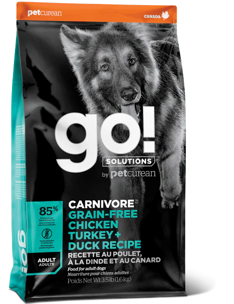 Petcurean GO! Solutions Carnivore Grain Free Chicken, Turkey, & Duck Recipe Dry Dog Food