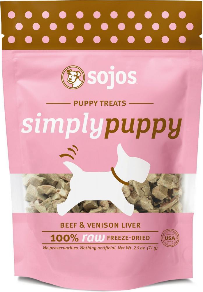 Sojos Grain Free Simply Puppy Beef & Venison Freeze Dried Raw Dog Treats