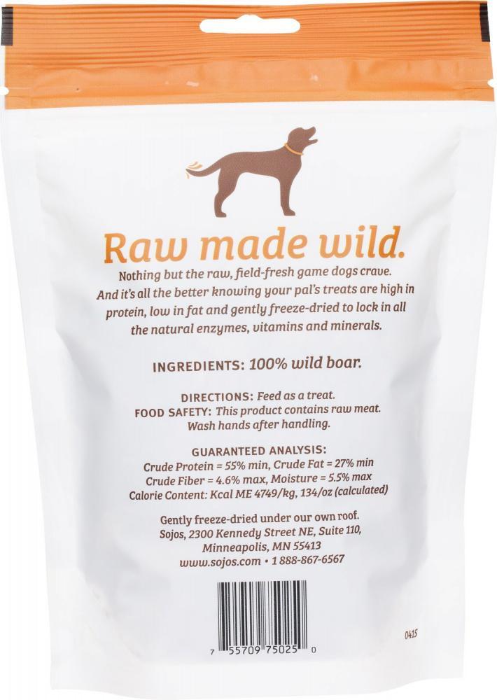 Sojos Grain Free Wild Simply Boar Freeze Dried Raw Dog Treats