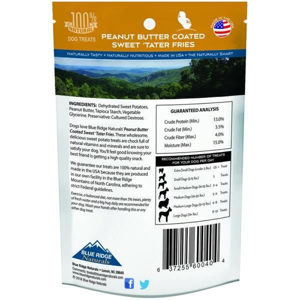Blue Ridge Naturals Peanut Butter Coated Sweet Tater Fries Dog Treats