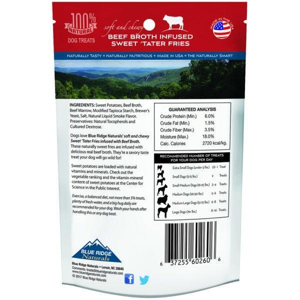 Blue Ridge Naturals Beef Broth Infused Sweet Tater Fries Dog Treats