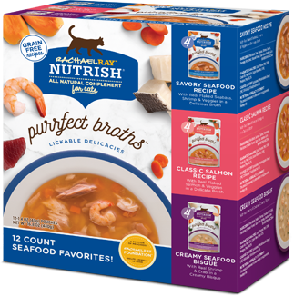 Rachael Ray Nutrish Purrfect Broths Seafood Favorites Wet Cat Food Topper Variety Pack