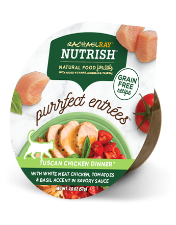 Rachael Ray Nutrish Purrfect Entrees Tuscan Chicken Dinner with Chicken, Tomatoes, & Basil Accent in Sauce Wet Cat Food