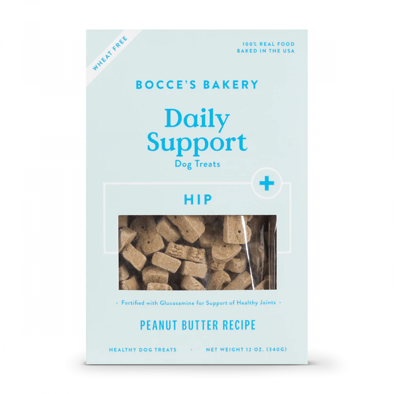 Bocce's Bakery Daily Support Peanut Butter Recipe Functional Hip & Joints Biscuit Dog Treats