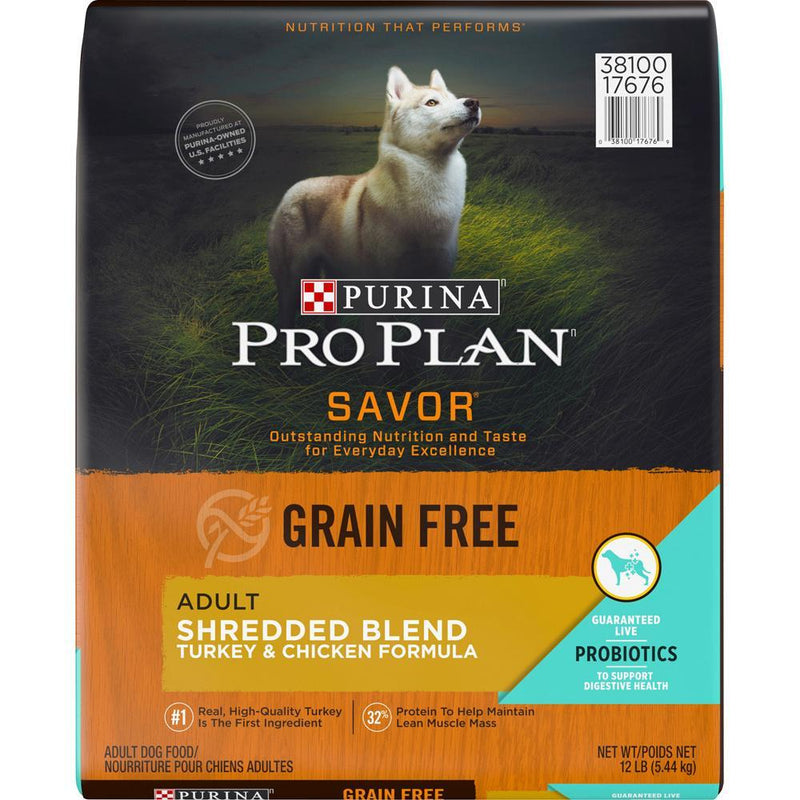 Purina Pro Plan Savor Grain Free Shredded Blend Turkey & Chicken Formula Dry Dog Food