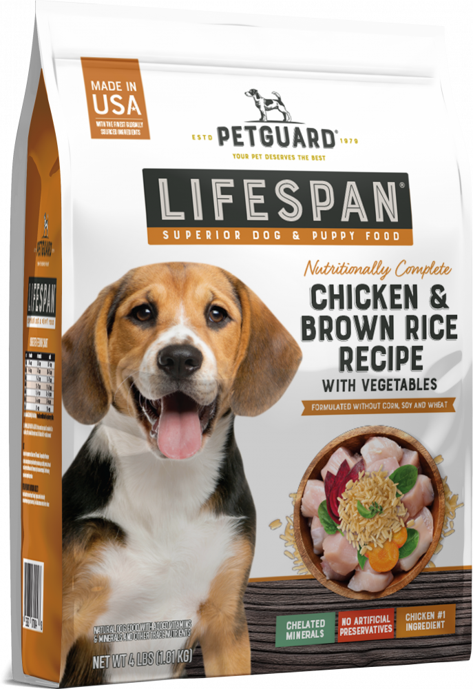 PetGuard LifeSpan Chicken, Brown Rice Recipe with Vegetables Superior Dog & Puppy Dry Food