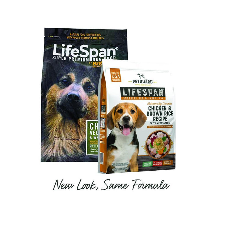 PetGuard LifeSpan Chicken, Brown Rice Recipe with Vegetables Superior Dog & Puppy Dry Food