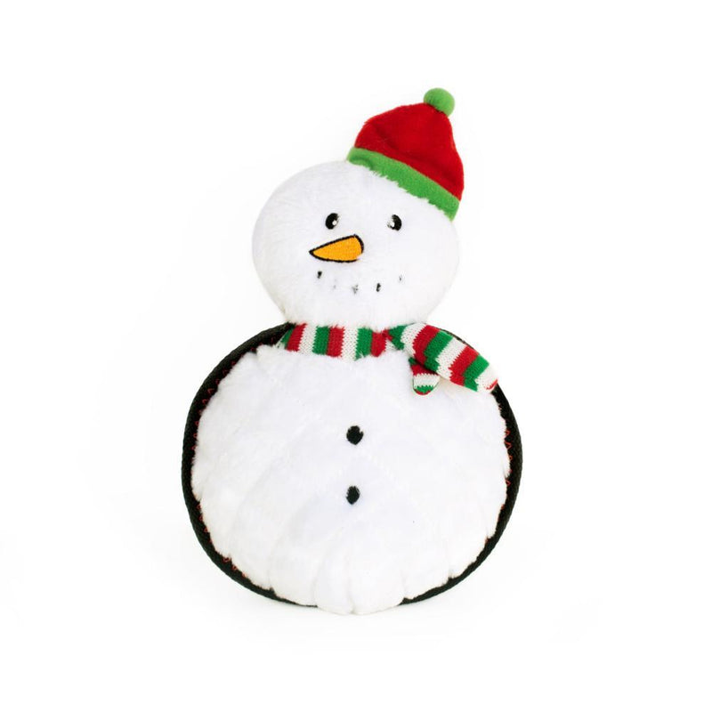 ZippyPaws Z-Stitch Grunterz Holiday Snowman Plush Dog Toy