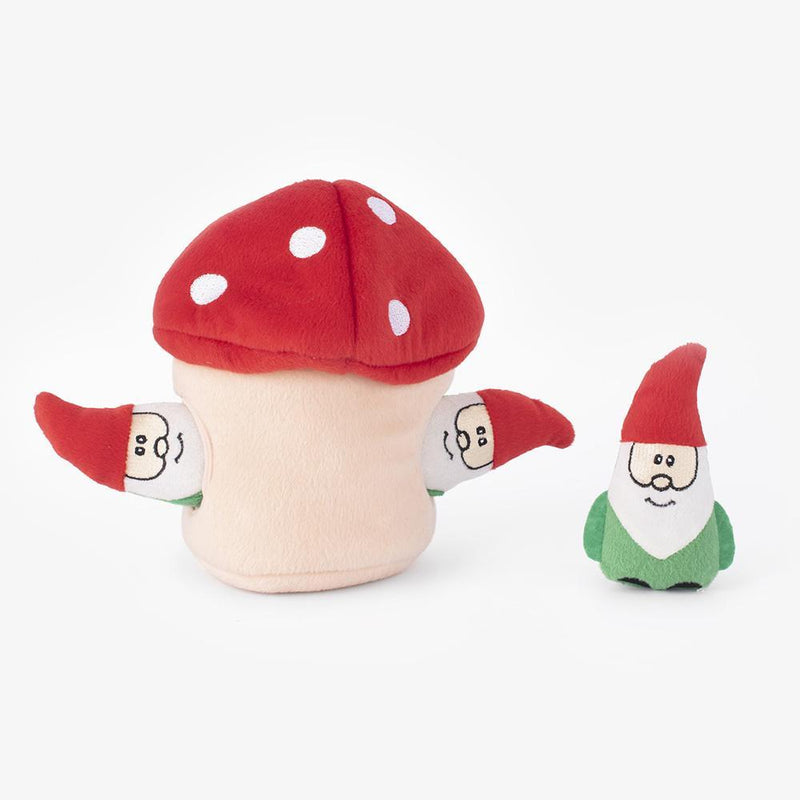 ZippyPaws Zippy Burrow Holiday Gnomes in Mushroom Puzzle Dog Toy