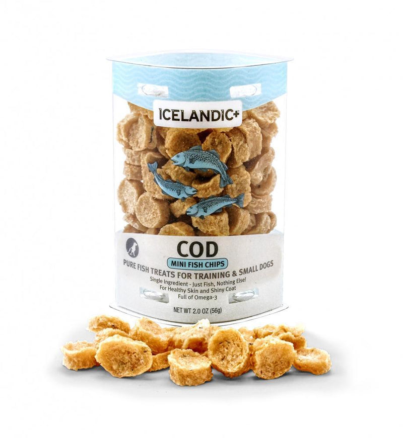 Icelandic+ Mini Cod Fish Chip Treats Training for Small Breed Dogs