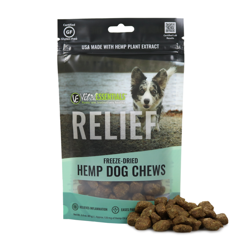 Vital Essentials RELIEF Freeze-Dried Hemp Chews for Dogs