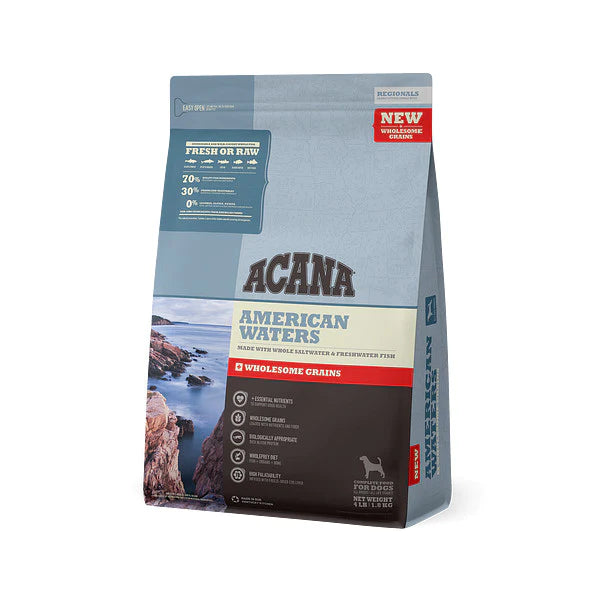 ACANA + Wholesome Grains American Waters Recipe with Whole Saltwater & Freshwater Fish Dry Dog Food