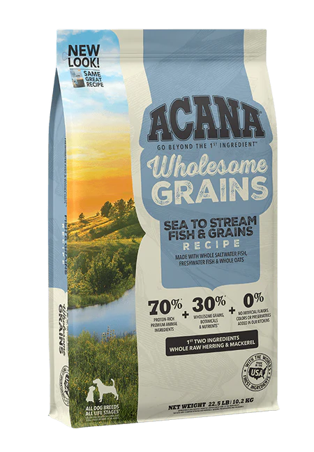 ACANA + Wholesome Grains American Waters Recipe with Whole Saltwater & Freshwater Fish Dry Dog Food