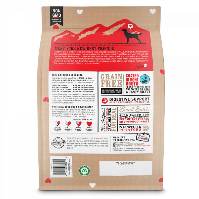 I and Love and You Baked & Saucy Beef & Sweet Potato Dry Dog Food