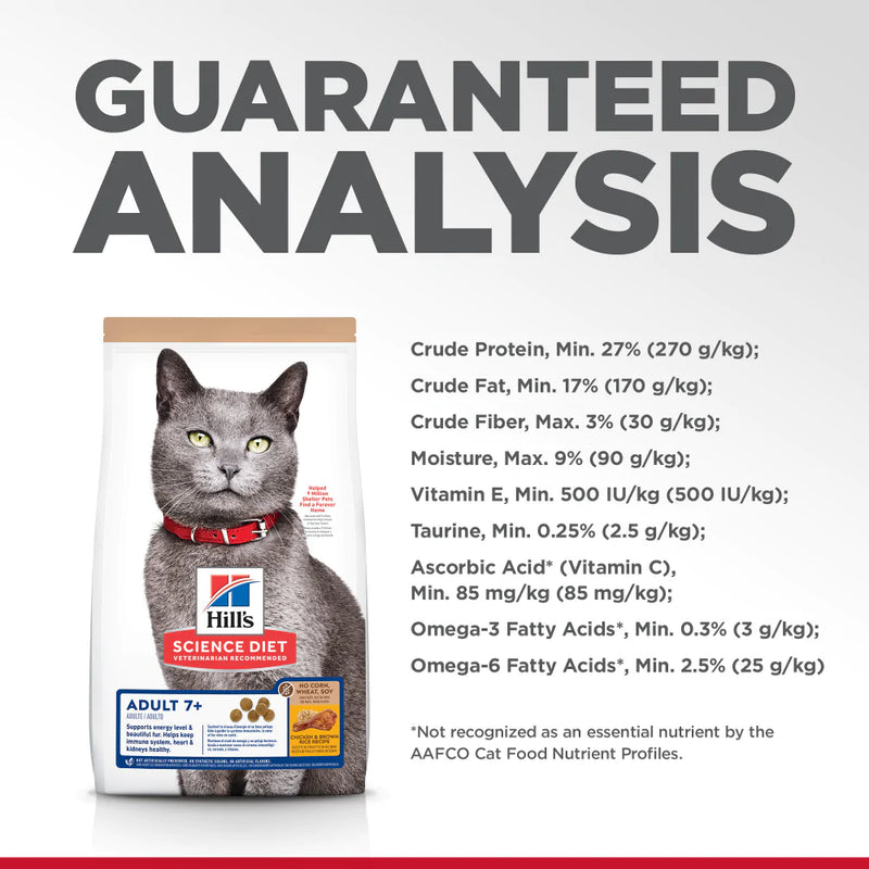Hill's Science Diet Senior 7+ No Corn, Wheat, Soy Chicken Senior Dry Cat Food