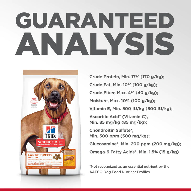 Hill's Science Diet Senior 6+ No Corn, Wheat, Soy Chicken Large Breed Adult Dry Dog Food