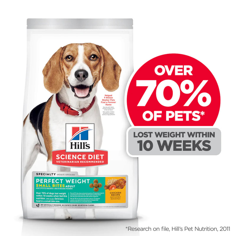 Hill's Science Diet Perfect Weight Chicken Recipe Small Bites Adult Small Breed Dry Dog Food