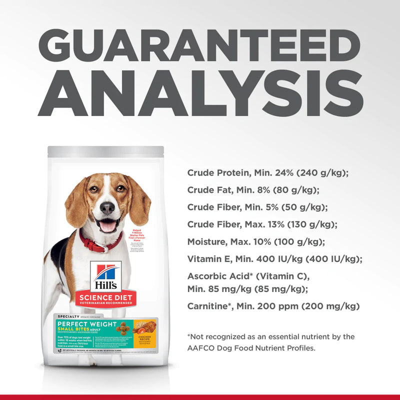 Hill's Science Diet Perfect Weight Chicken Recipe Small Bites Adult Small Breed Dry Dog Food