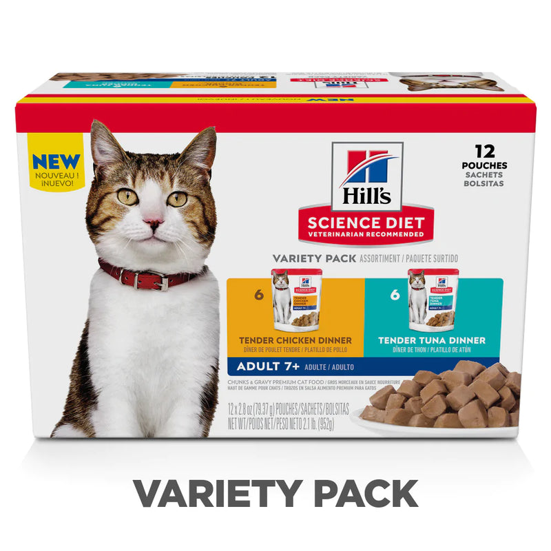Hill's Science Diet Adult 7+ Tender Dinner Variety Pack Senior Wet Cat Food