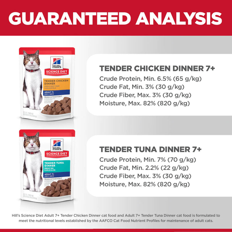 Hill's Science Diet Adult 7+ Tender Dinner Variety Pack Senior Wet Cat Food