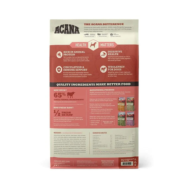 ACANA Singles Beef & Pumpkin Recipe Grain Free Dry Dog Food