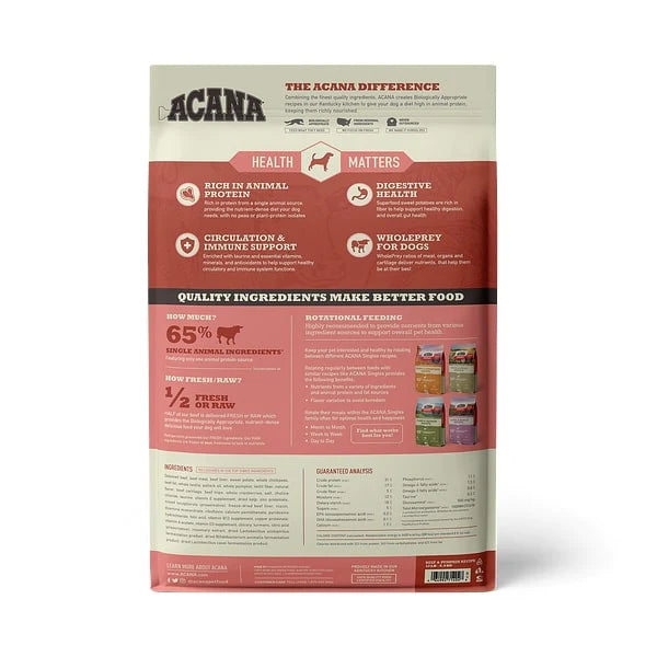 ACANA Singles Beef & Pumpkin Recipe Grain Free Dry Dog Food