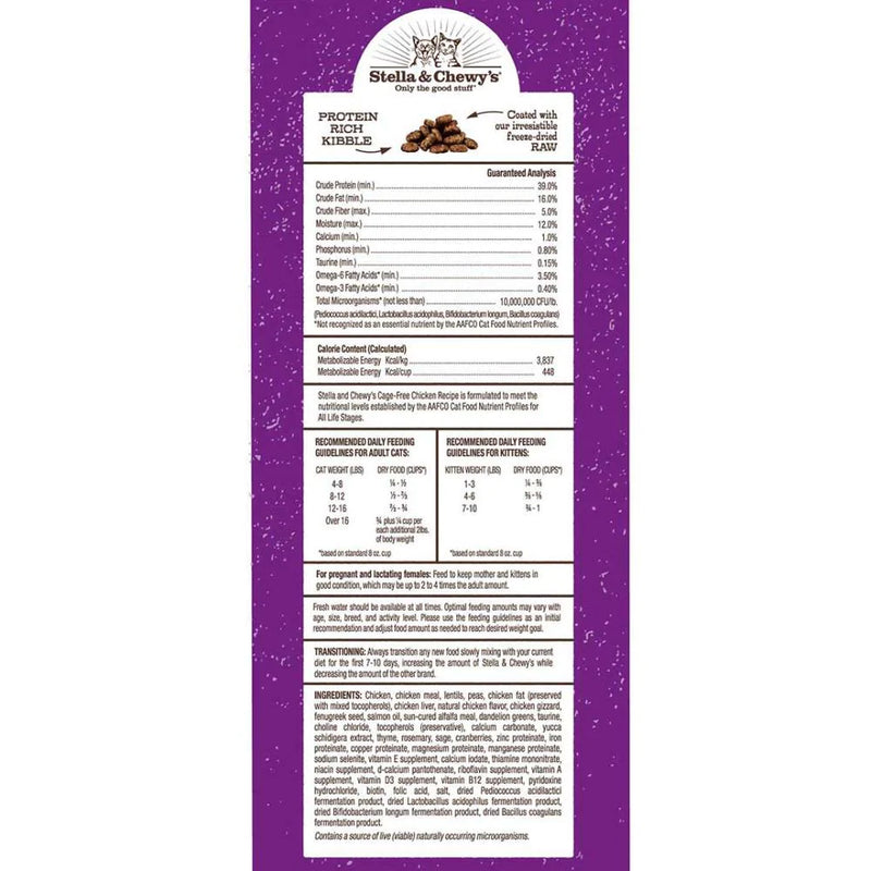 Stella & Chewy's Raw Coated Kibble Cage Free Chicken Recipe Dry Cat Food