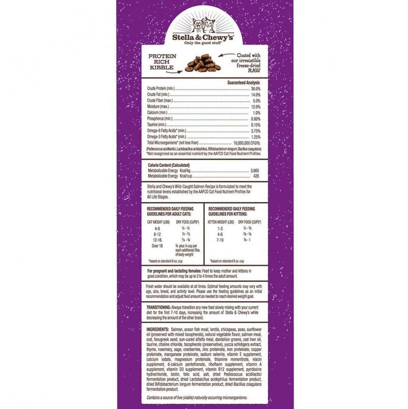 Stella & Chewy's Raw Coated Kibble Wild Caught Salmon Recipe Dry Cat Food