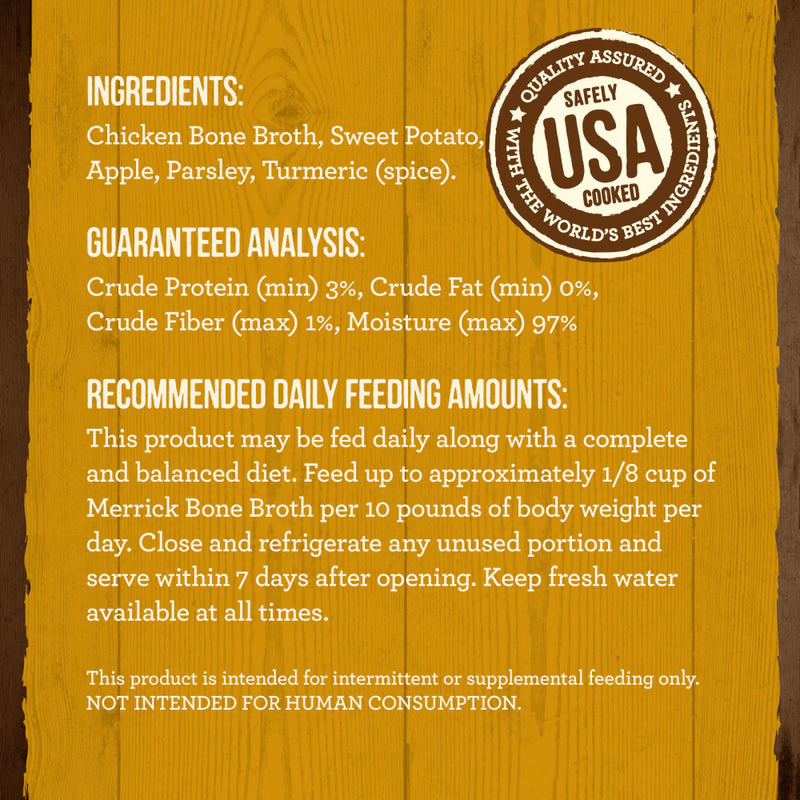 Merrick Grain Free Chicken Bone Broth Wet Dog Food Topper