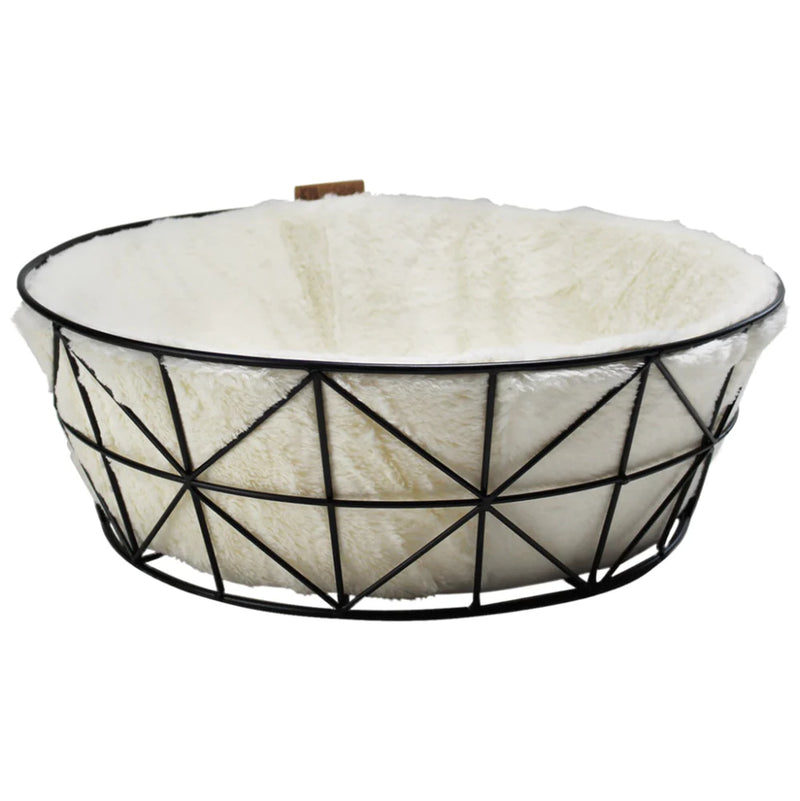 BeOneBreed Metal Wire Cat Basket & Foam Cushion