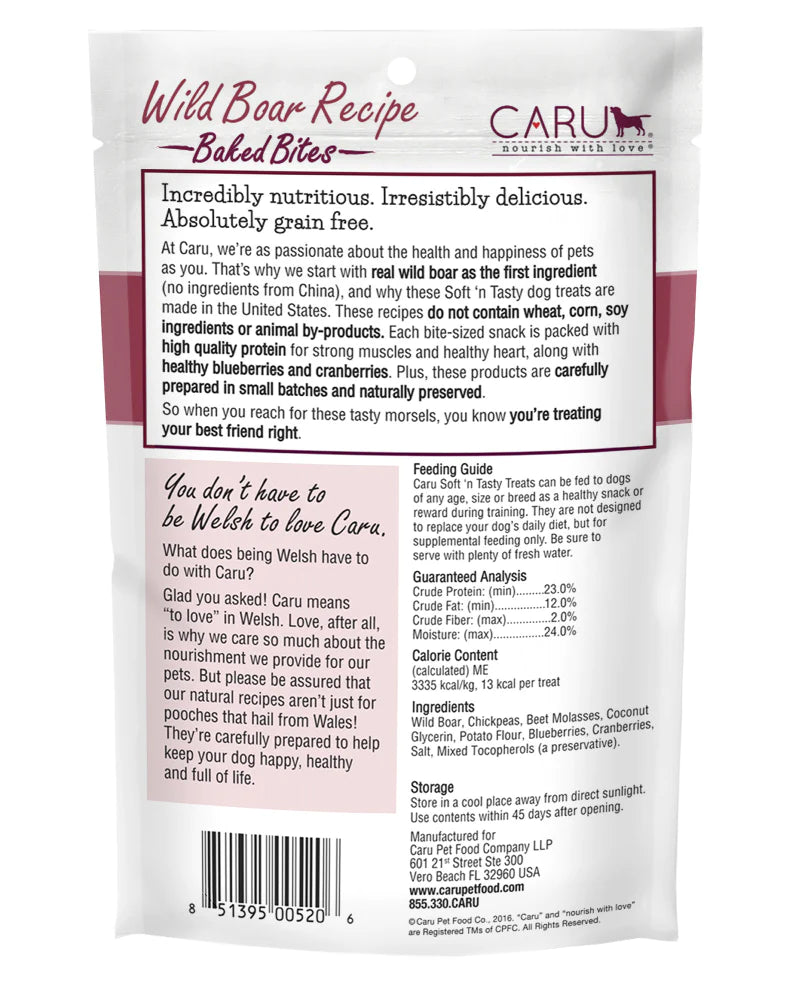Caru Soft 'n Tasty Wild Boar Recipe Bites For Dogs