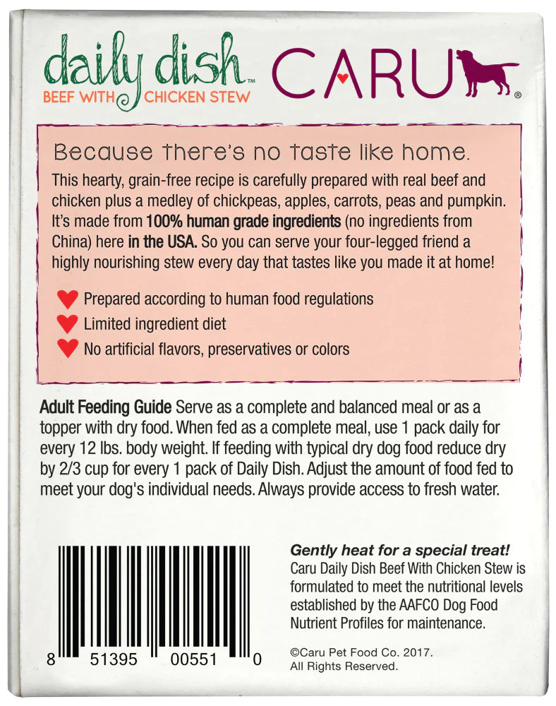 Caru Daily Dish Beef With Chicken Stew For Dogs
