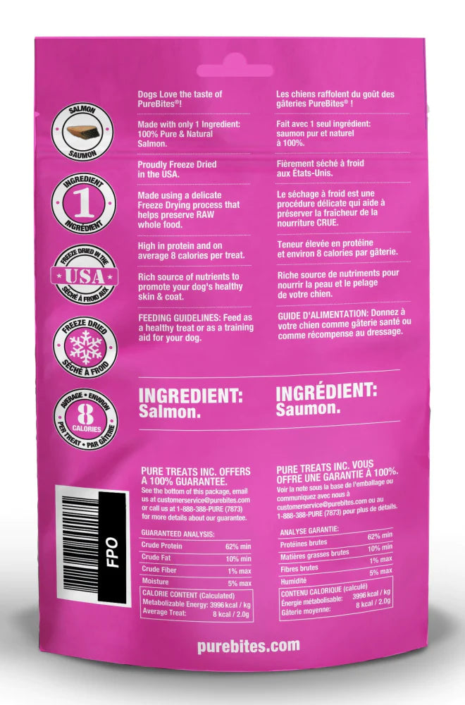 PureBites Salmon Freeze Dried Raw Dog Treats